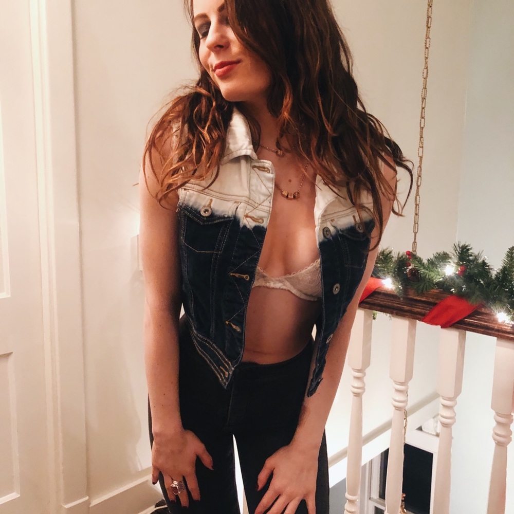 Ombré denim vest